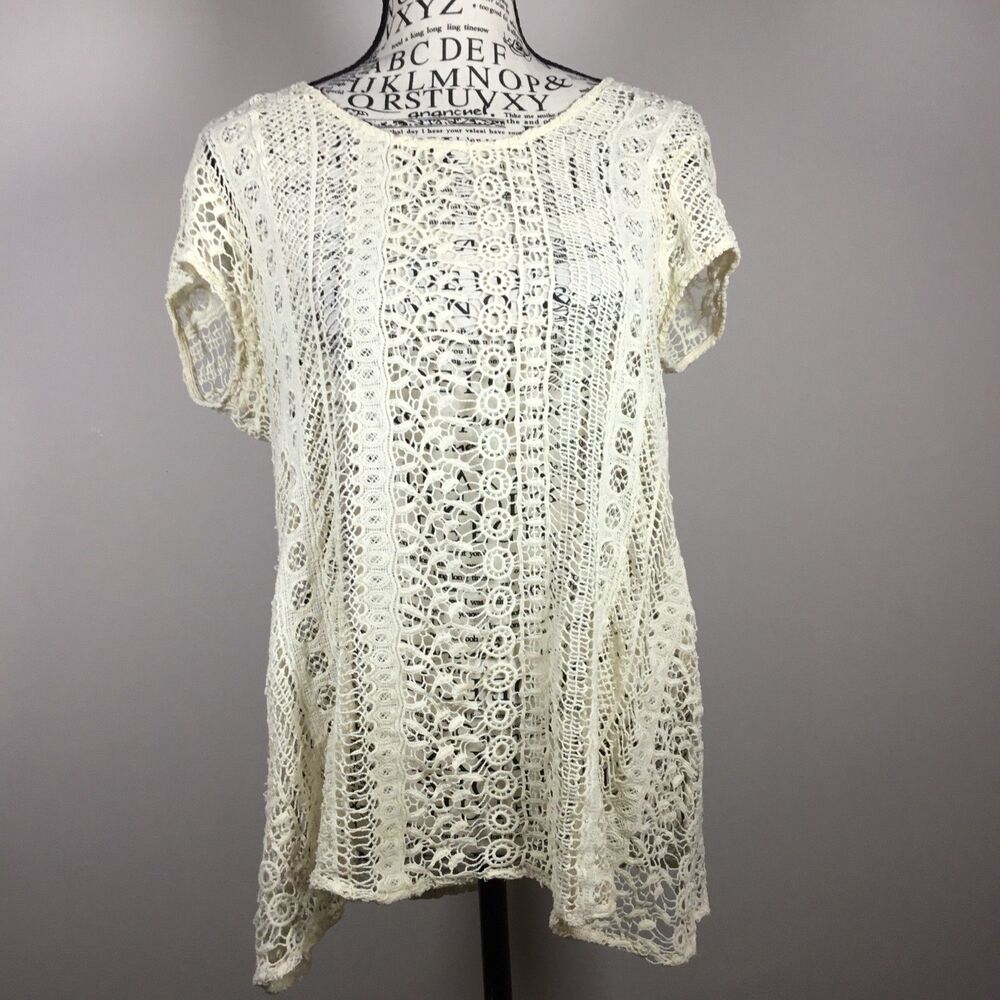 Chelsea & Theodore cover up crochet top fairy fairycore beachy boho hippie M